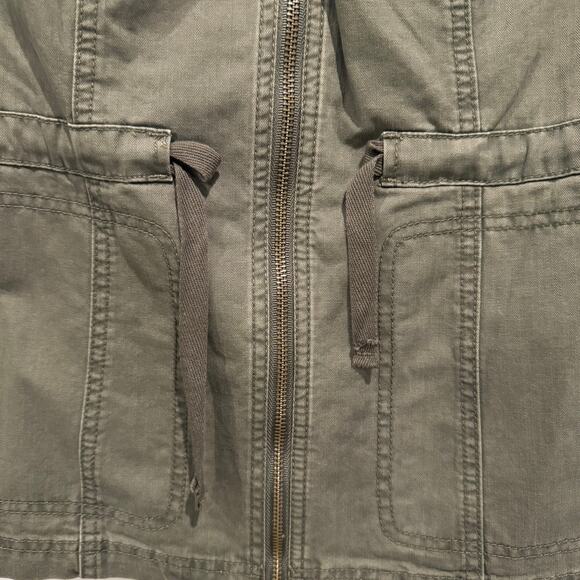 A New Day Women's XS Utility Vest Military Green Full Zip Pockets Tie Waist - Picture 4 of 5